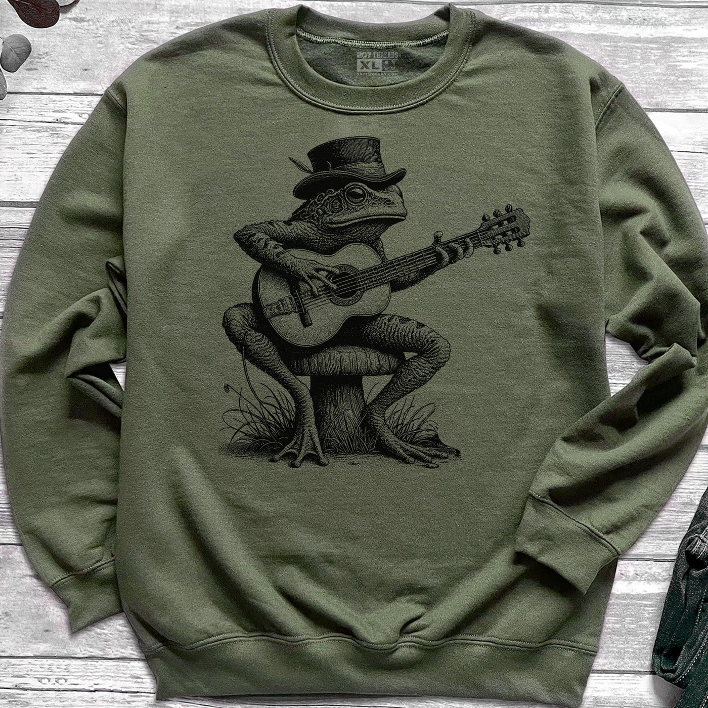 Cottagecore Guitar Frog Sweatshirt