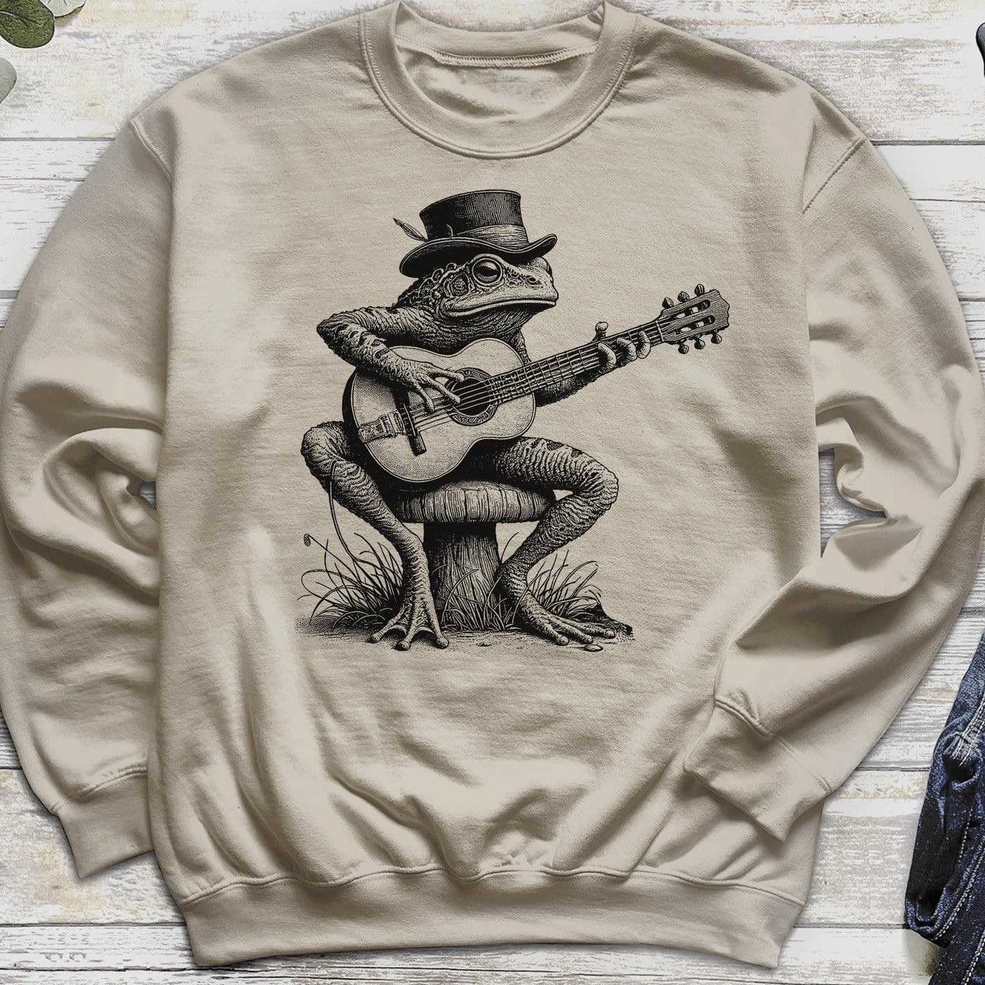 Cottagecore Guitar Frog Sweatshirt