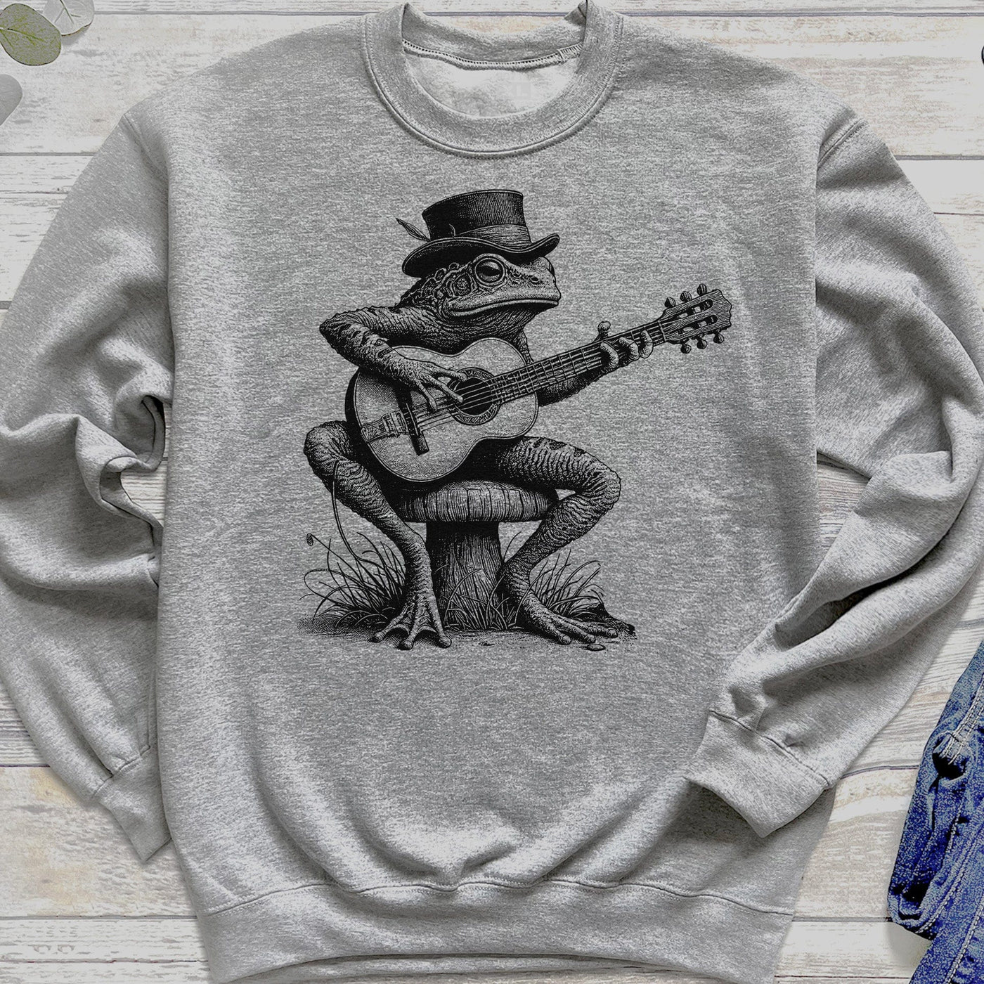 Cottagecore Guitar Frog Sweatshirt