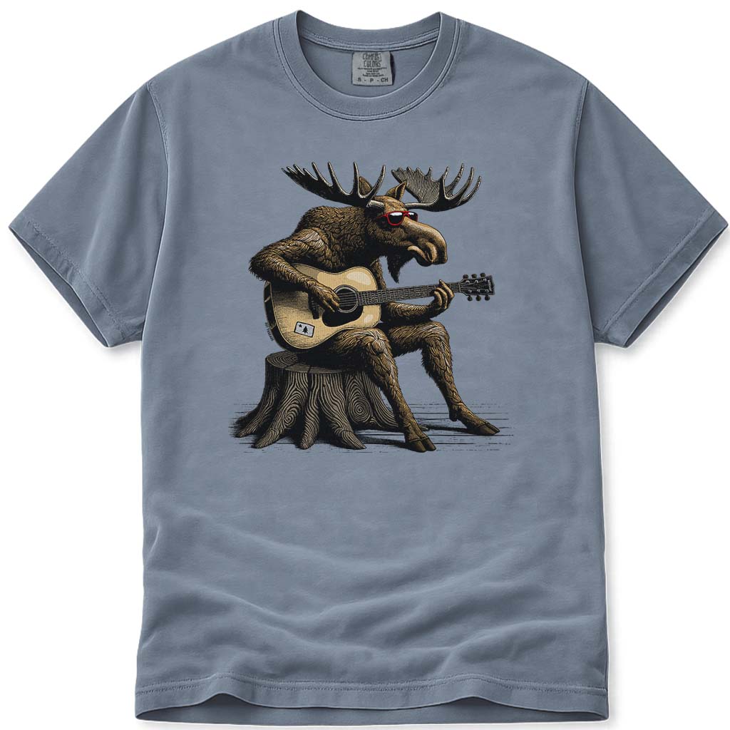 Guitar Moose T Shirt - Blue Jean