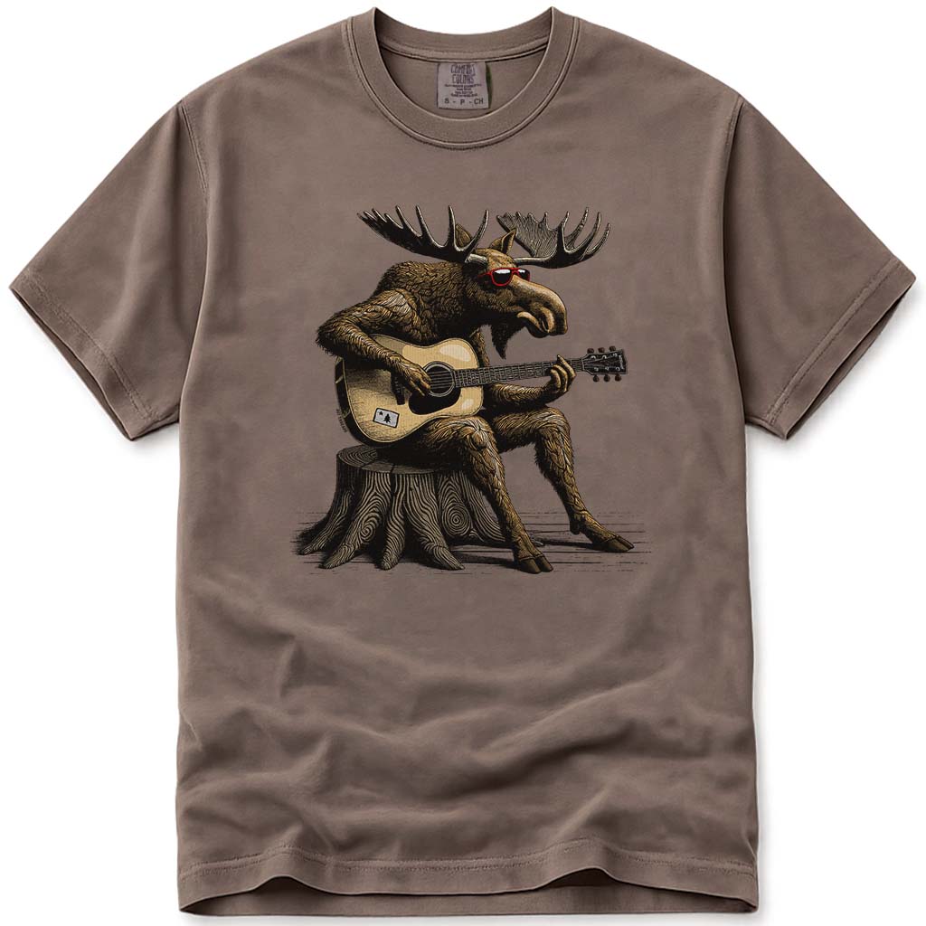 Guitar Moose T Shirt - Espresso