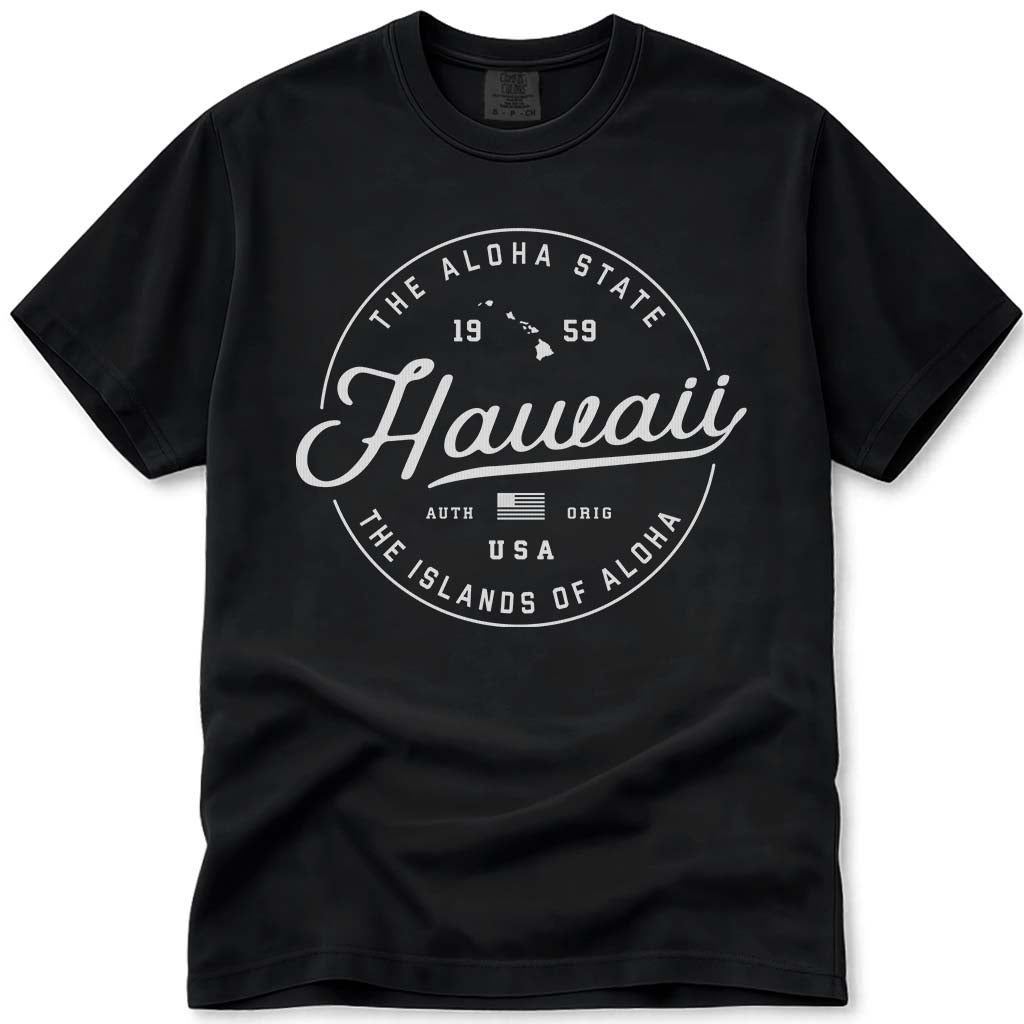 Hawaii T Shirt, The Aloha State - Black