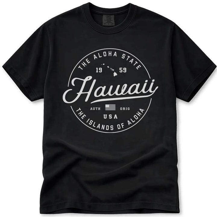 Hawaii T Shirt, The Aloha State - Black