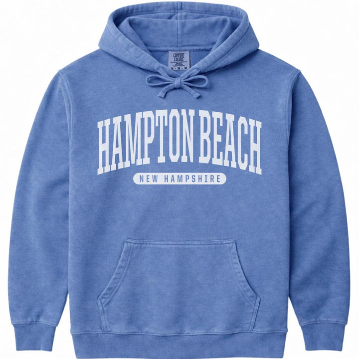 Hampton Beach New Hampshire Hooded Sweatshirt - Flo Blue