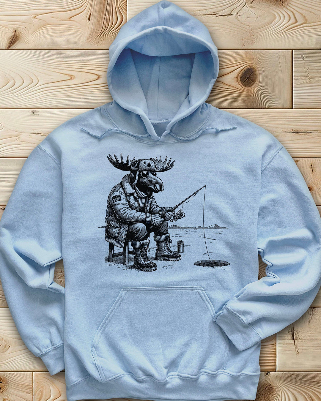 Hard Water Moose Ice Fishing Hoodie