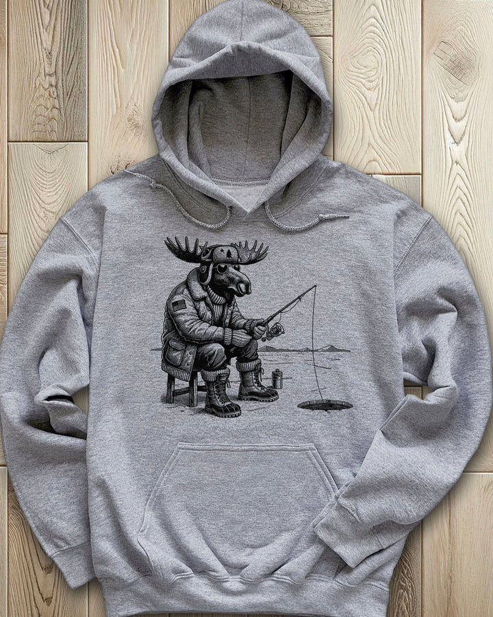 Hard Water Moose Ice Fishing Hoodie