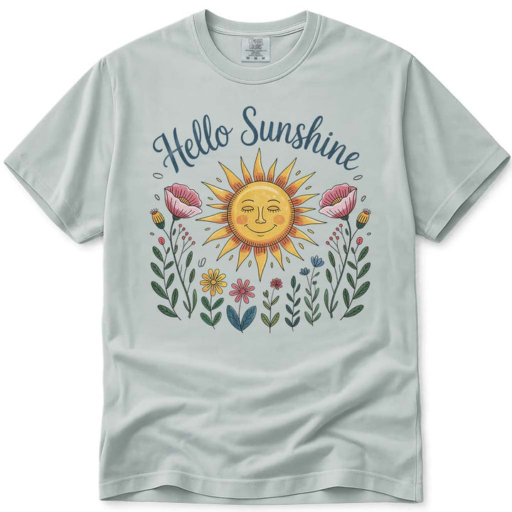 Hello Sunshine Cute Nature Outdoor Spring Floral T-Shirt - Bay