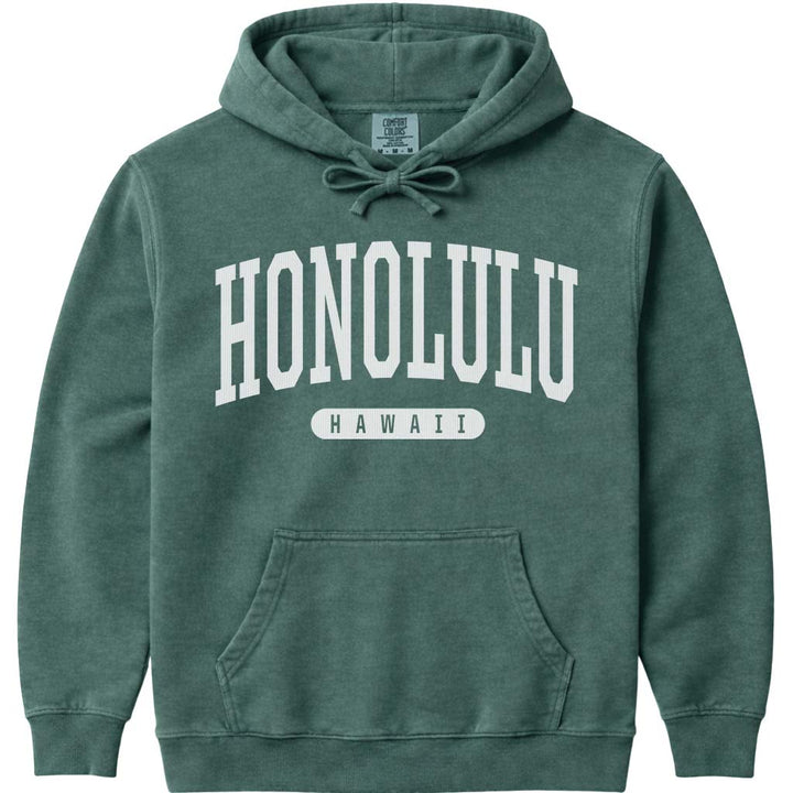 Honolulu Hawaii Hooded Sweatshirt - Blue Spruce