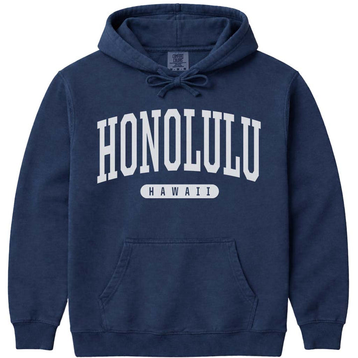 Honolulu Hawaii Hooded Sweatshirt - Navy