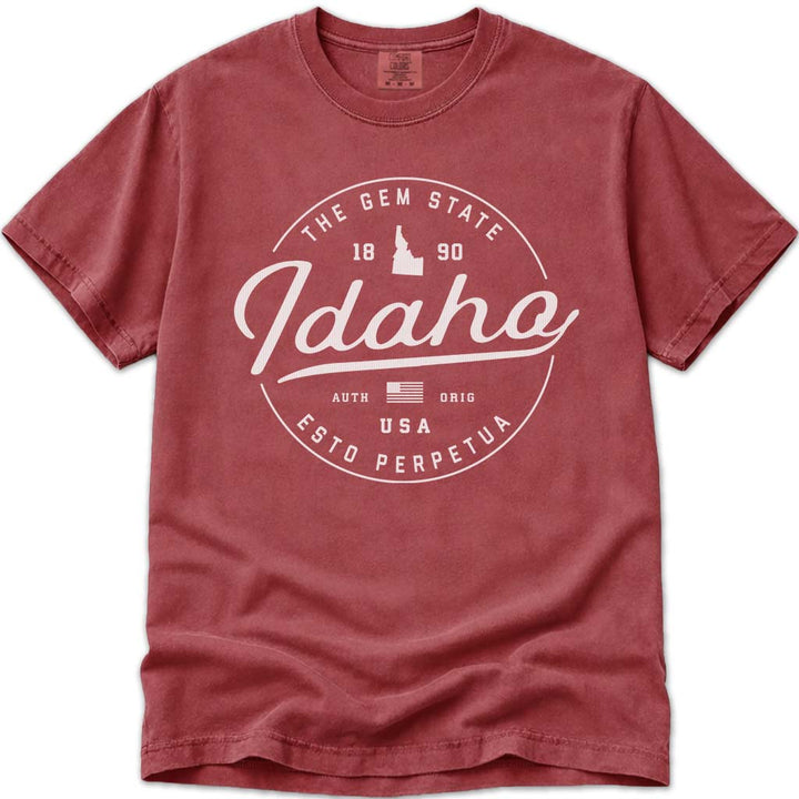 Idaho T Shirt, The Gem State - Crimson