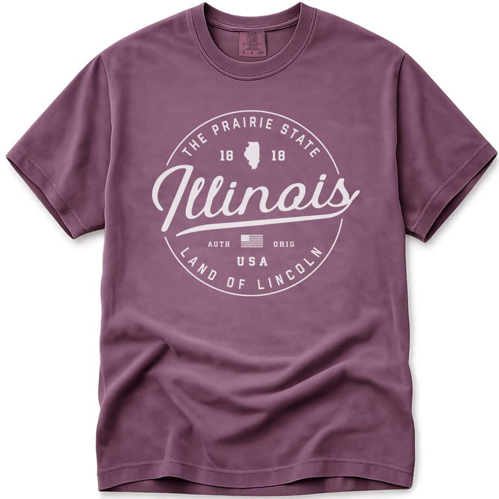 State of Illinois T Shirt - Berry