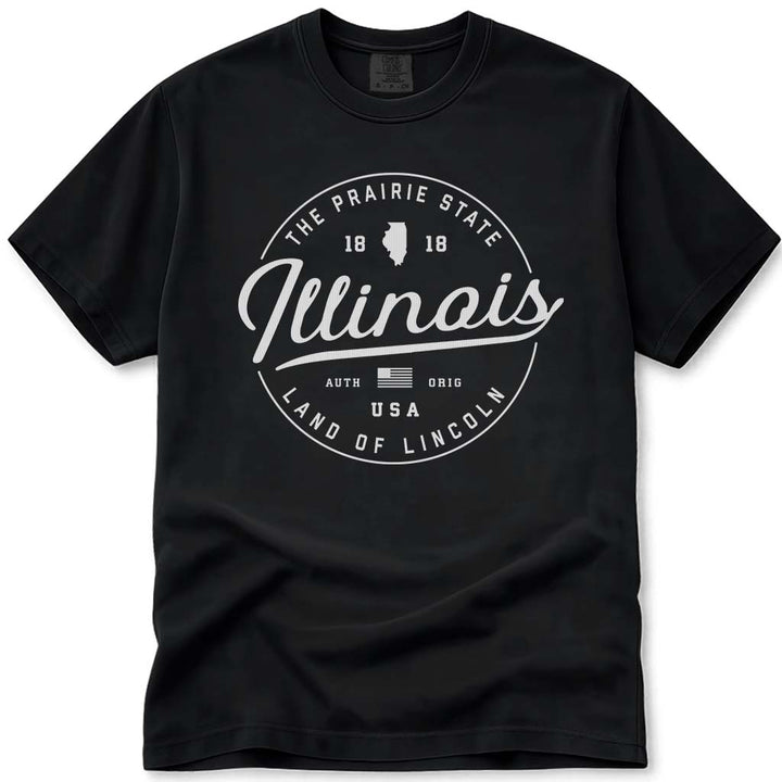 State of Illinois T Shirt - Black