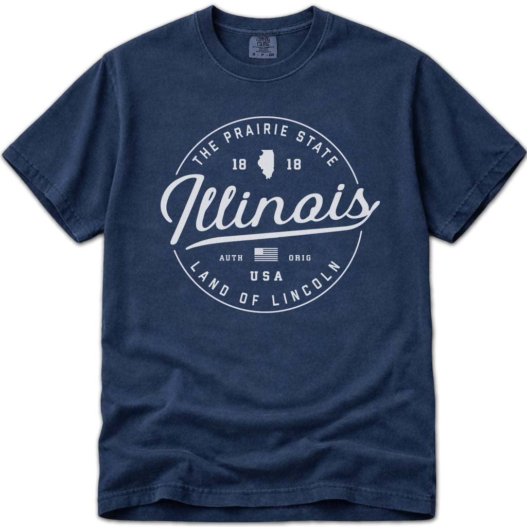 State of Illinois T Shirt - Navy