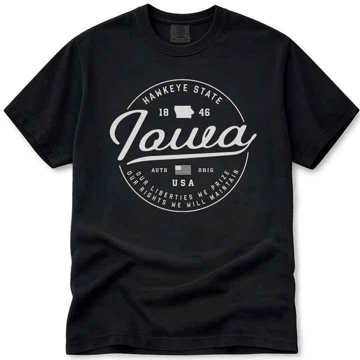 State of Iowa T Shirt - Black