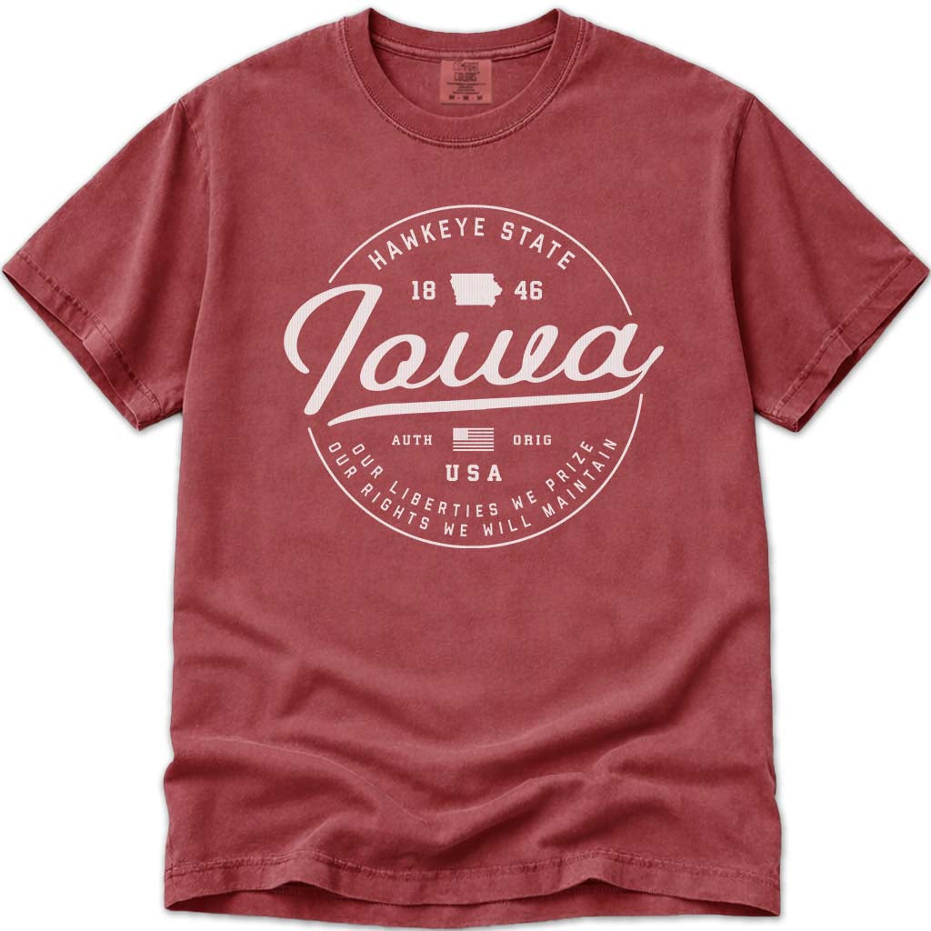 State of Iowa T Shirt - Crimson