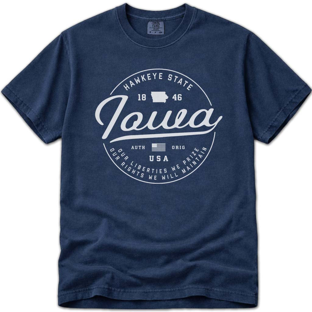 State of Iowa T Shirt - Navy