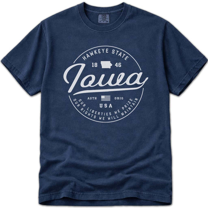 State of Iowa T Shirt - Navy