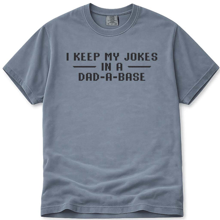 Dad-A-Base Funny Dad Joke Pun Tee - Blue Jean
