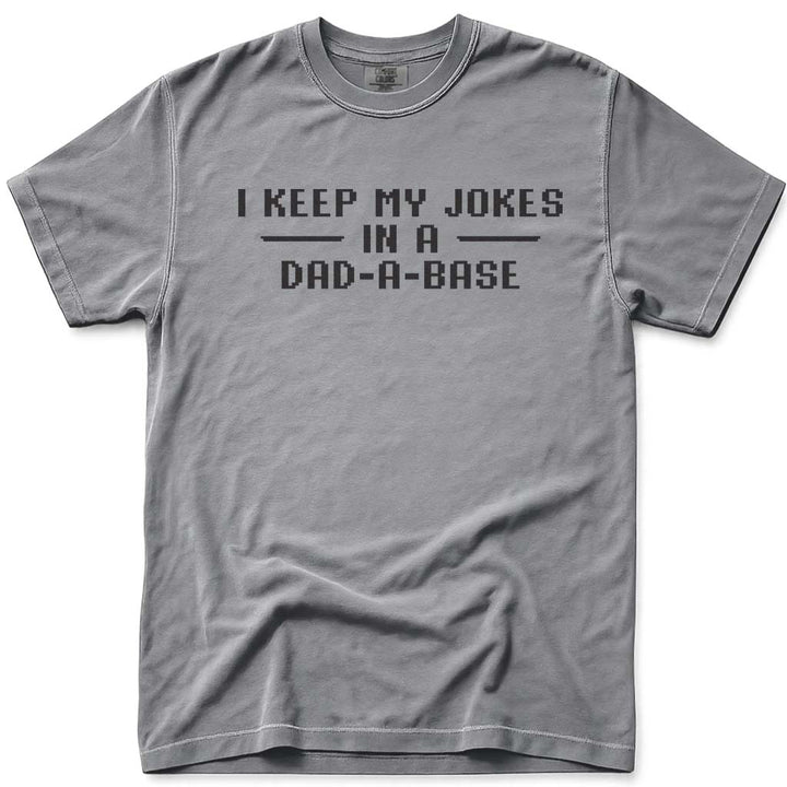 Dad-A-Base Funny Dad Joke Pun Tee - Grey