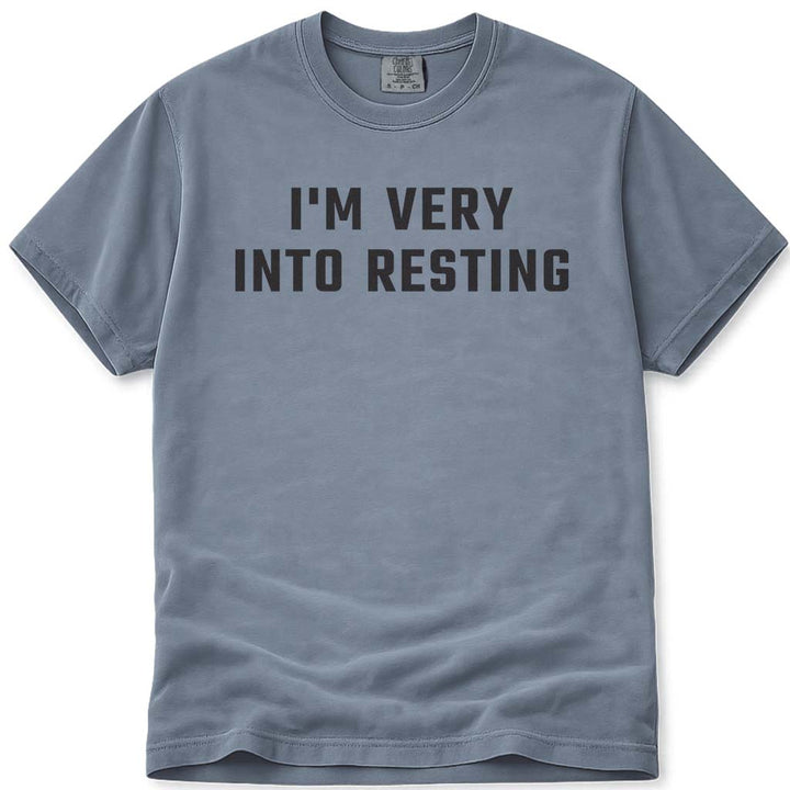 I'm Very Into Resting Dad Pun Tee - Blue Jean