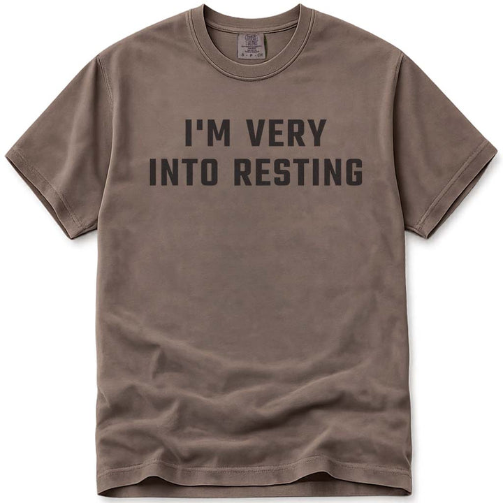 I'm Very Into Resting Dad Pun Tee - Espresso