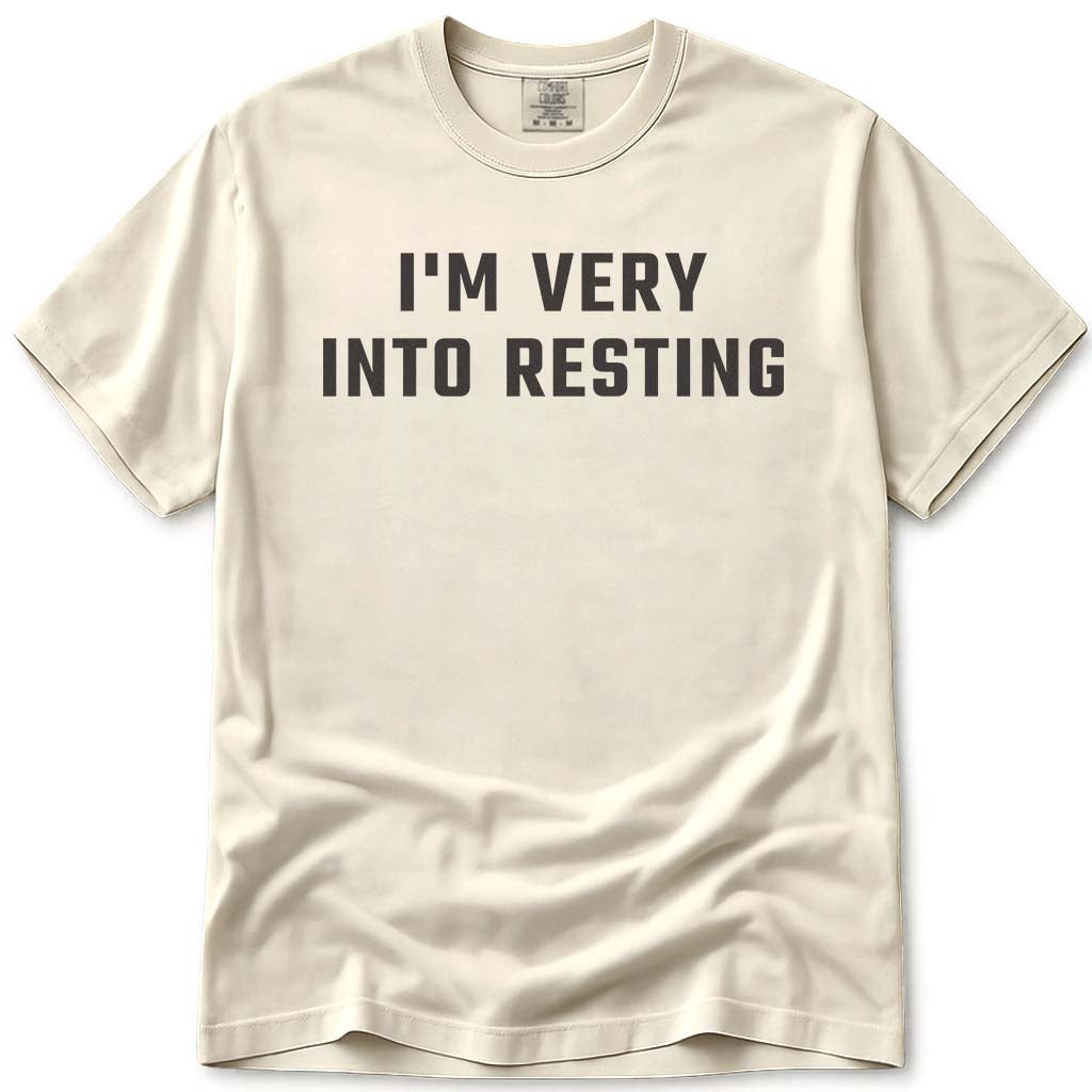 I'm Very Into Resting Dad Pun Tee - Ivory