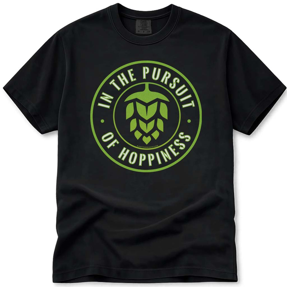 In The Pursuit of Hoppiness IPA Craft Beer T Shirt - Black