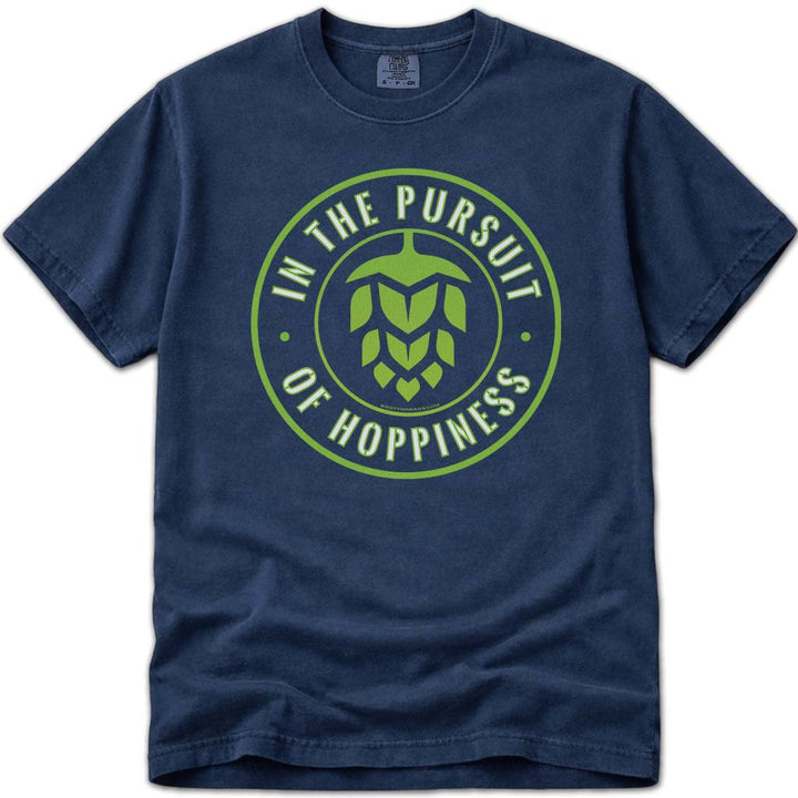 In The Pursuit of Hoppiness IPA Craft Beer T Shirt - Navy