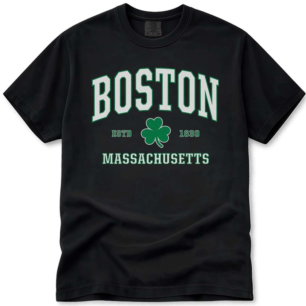 Irish Boston T Shirt - Boston Massachusetts Tee - Black