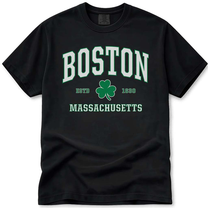Irish Boston T Shirt - Boston Massachusetts Tee - Black