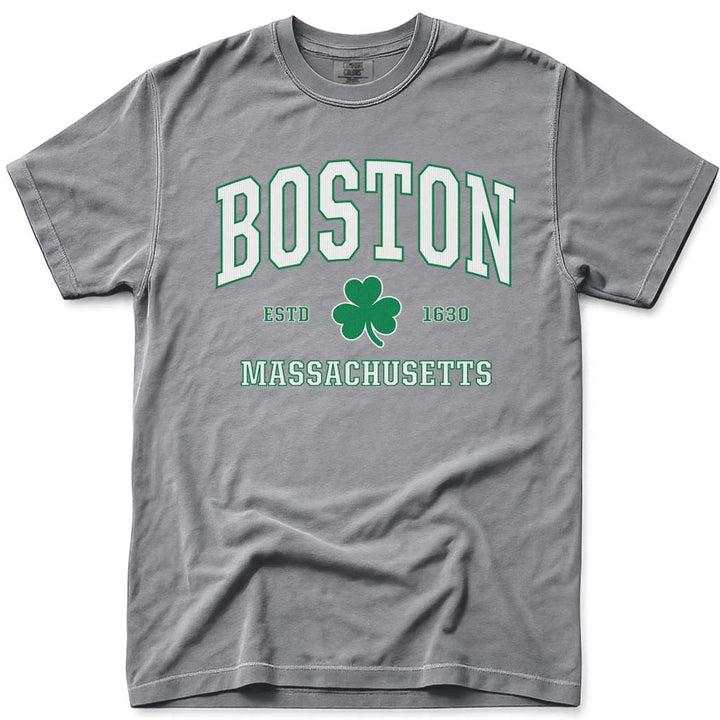 Irish Boston T Shirt - Boston Massachusetts Tee - Grey