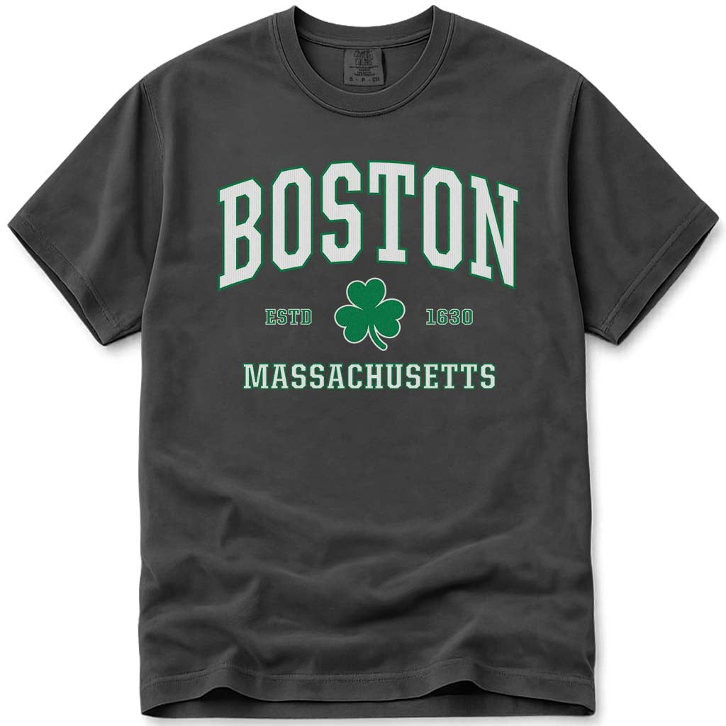 Irish Boston T Shirt - Boston Massachusetts Tee - Pepper