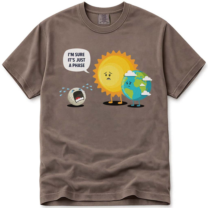 Its Just a Phase T Shirt Earth Sun and Moon - Espresso