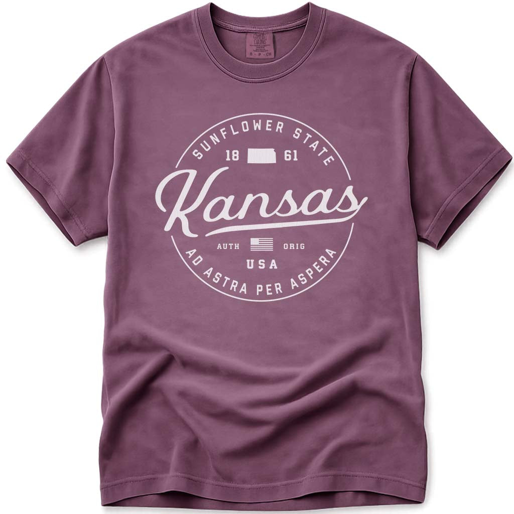 State of Kansas T Shirt - Berry