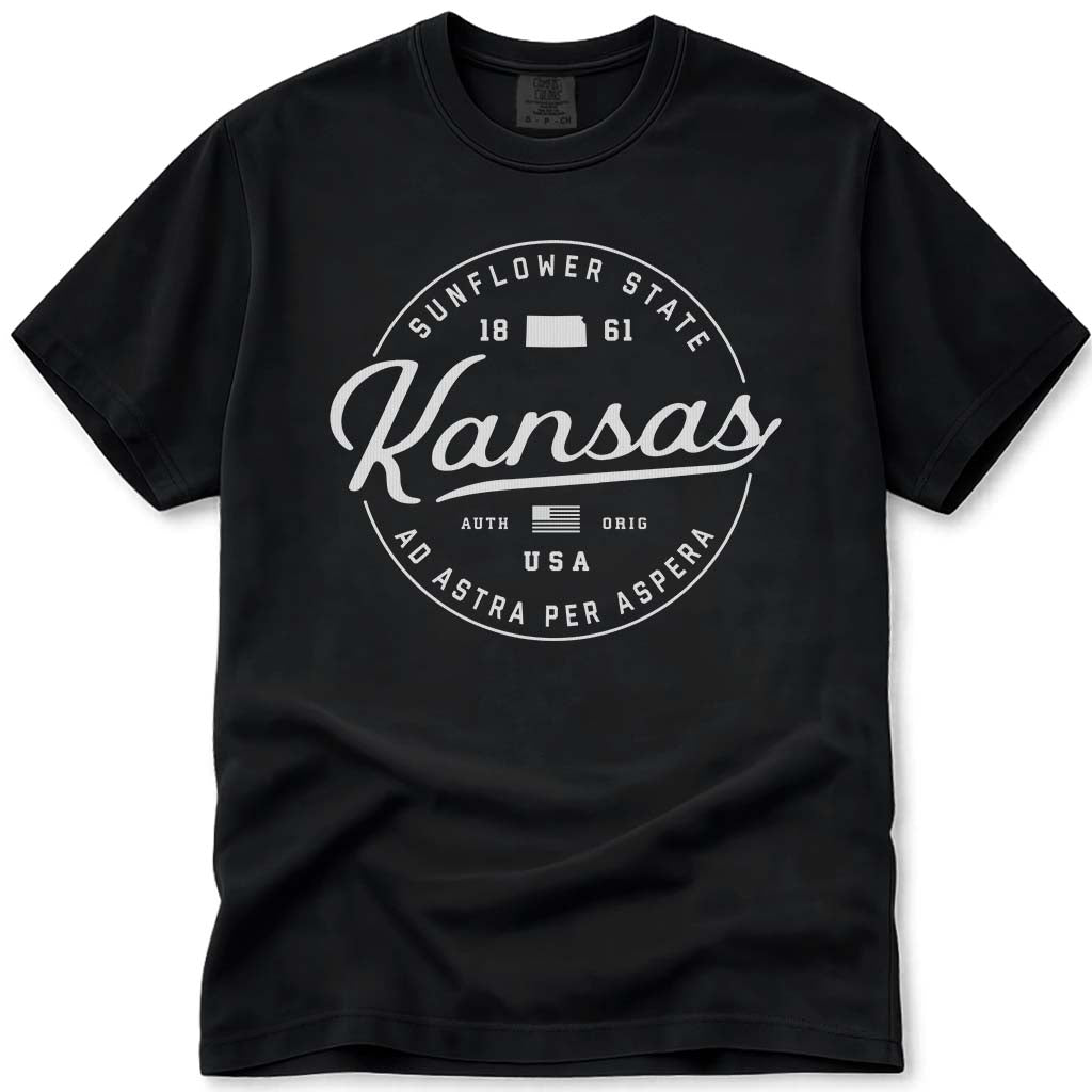 State of Kansas T Shirt - Black