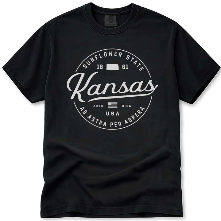State of Kansas T Shirt - Black