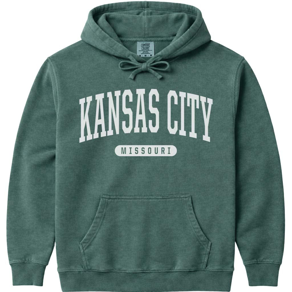 Kansas City Missouri Hooded Sweatshirt - Blue Spruce