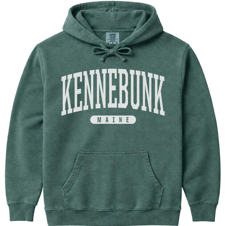 Old School Kennebunk Maine Hoodie - Blue Spruce