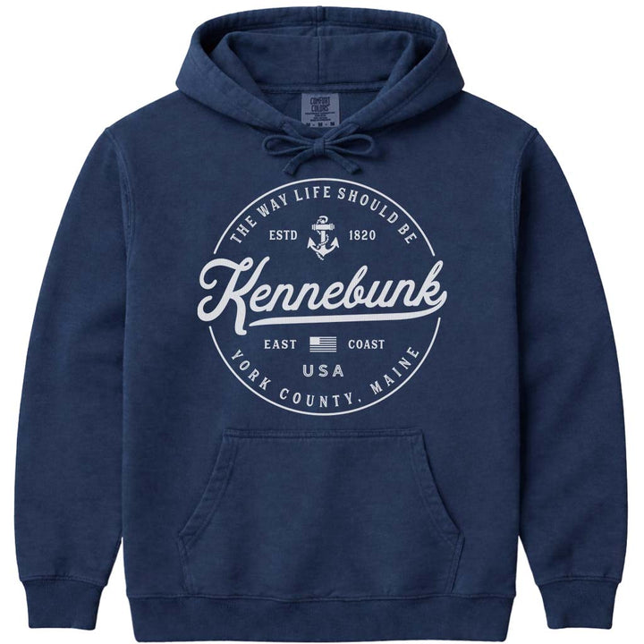 Kennebunk Maine Vacation Hoodie Sweatshirt - Navy