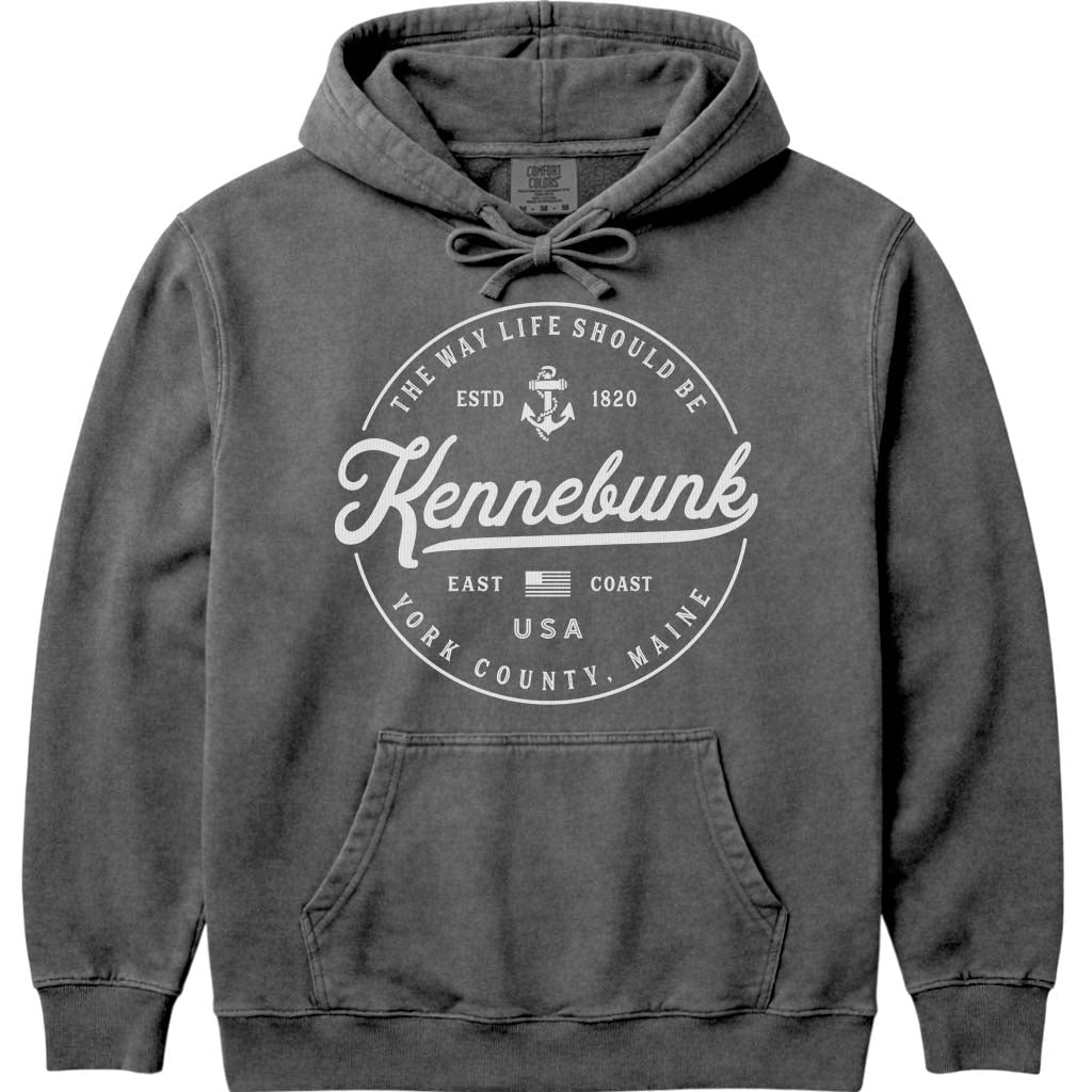 Kennebunk Maine Vacation Hoodie Sweatshirt - Pepper
