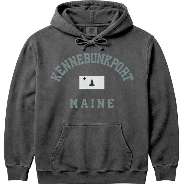 Kennebunkport Maine Arched Flag Hoodie - Pepper
