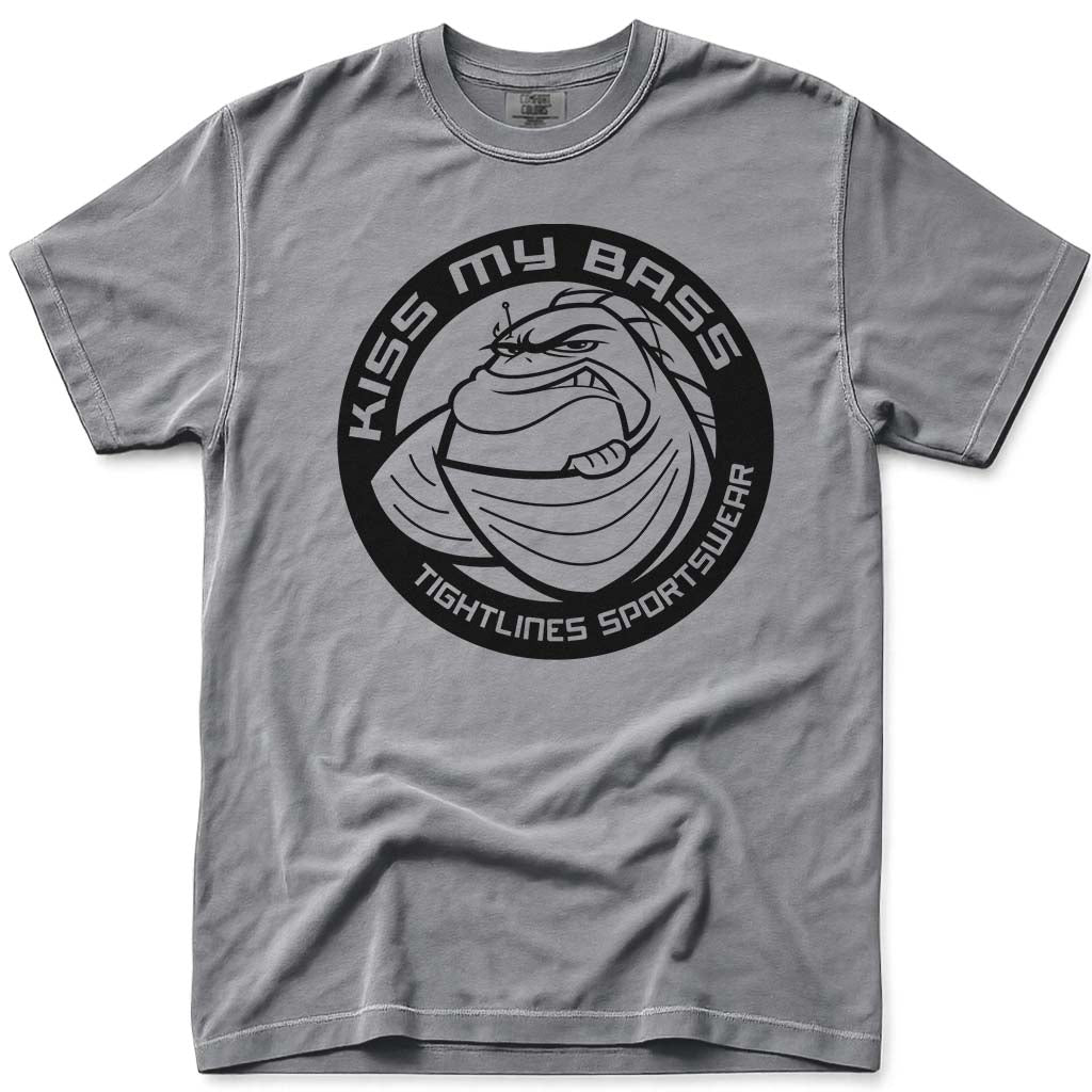 Kiss My Bass T Shirt Bass Fishing Shirt - Grey