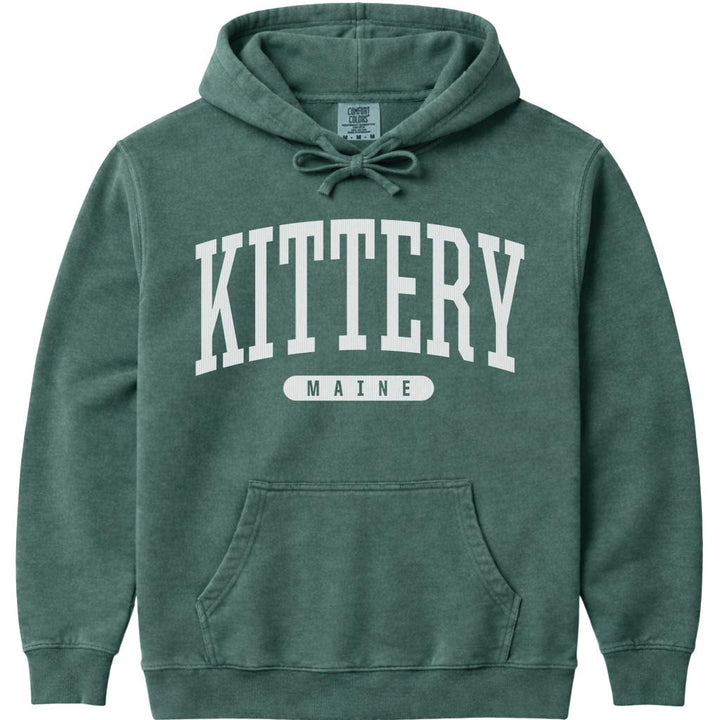 Vintage Kittery Maine Hooded Sweatshirt - Blue Spruce