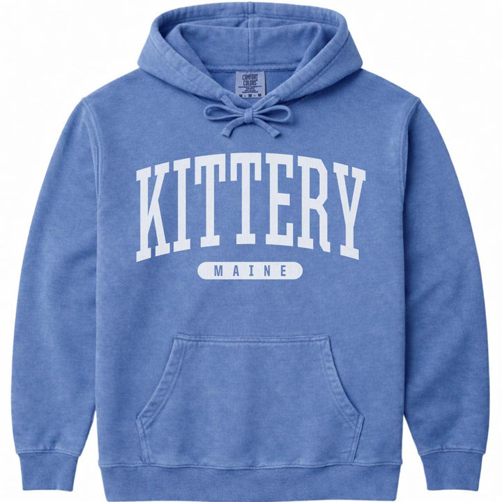 Vintage Kittery Maine Hooded Sweatshirt - Flo Blue