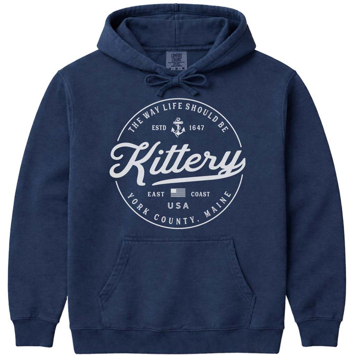 Kittery Maine Vacation Hoodie - Navy