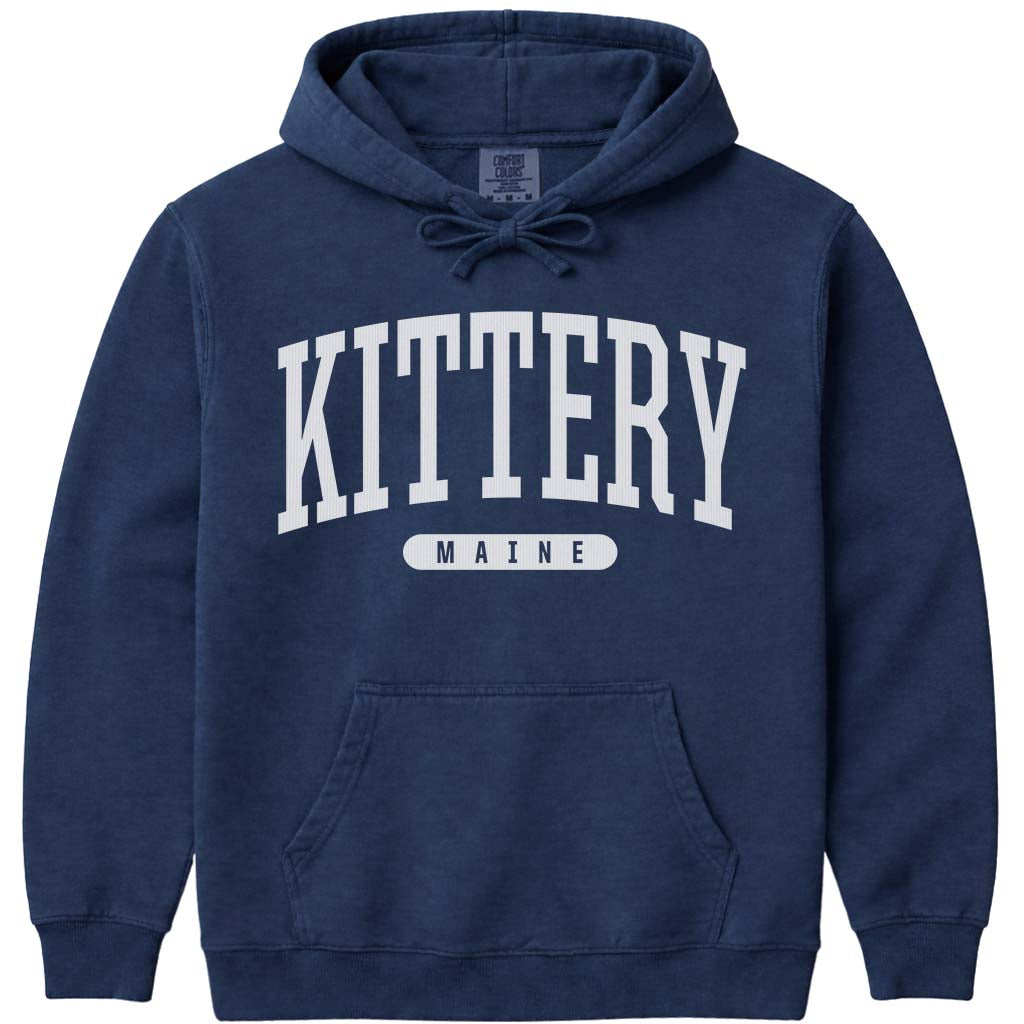 Vintage Kittery Maine Hooded Sweatshirt - Navy