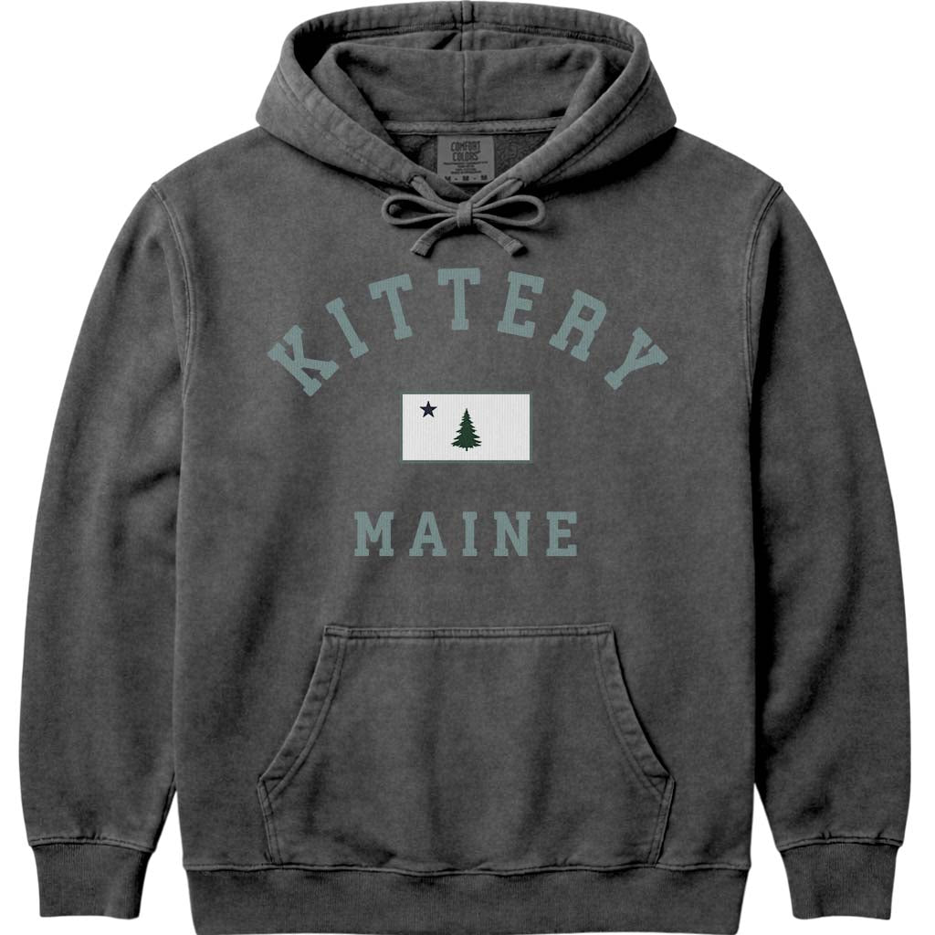Old School Kittery Maine Flag Sweatshirt - Pepper