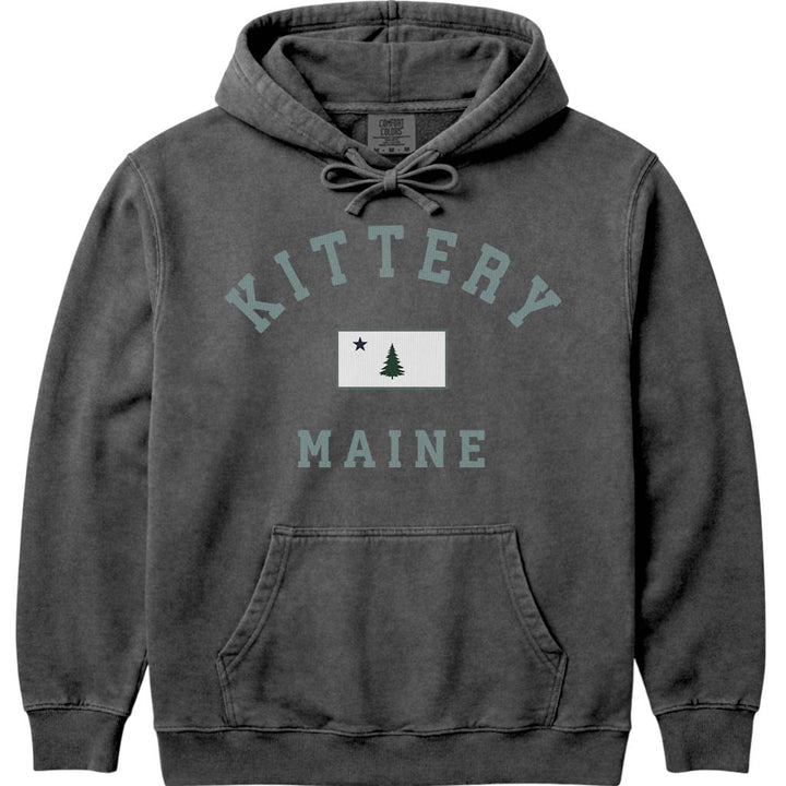 Old School Kittery Maine Flag Sweatshirt - Pepper