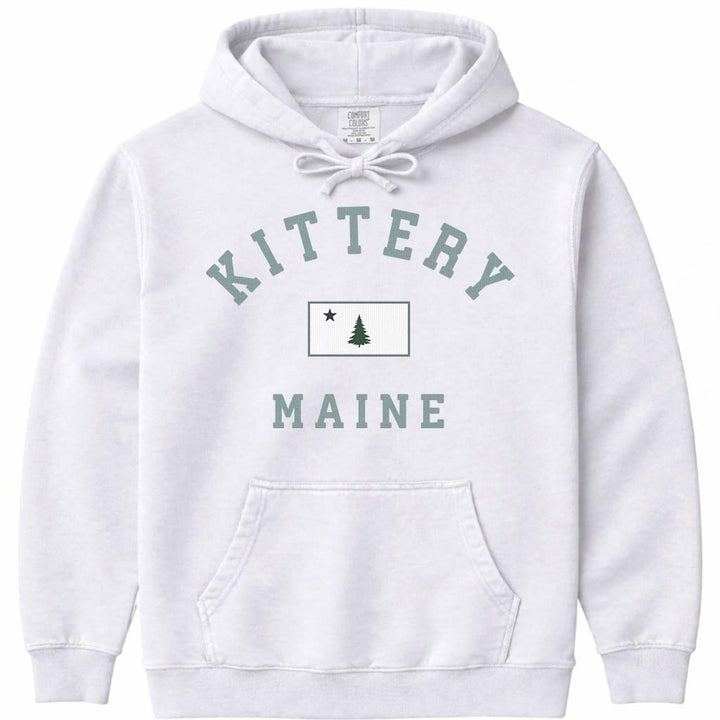 Old School Kittery Maine Flag Sweatshirt - White