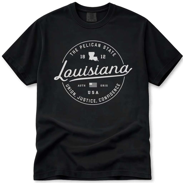 State of Louisiana T Shirt - Black
